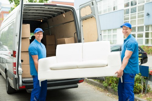 Commercial moving team planning a Brockley business relocation