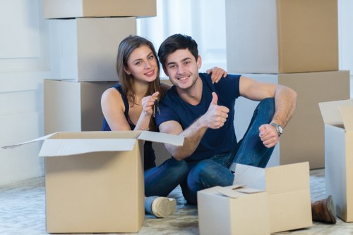 Professional loading of furniture into a moving truck