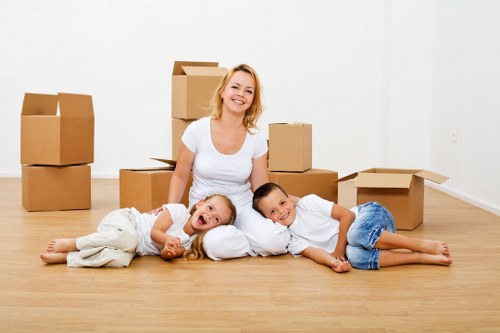 Business and household transport with a moving van in Brockley