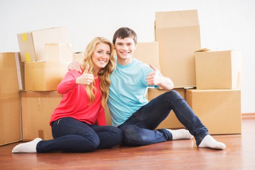 Local movers preparing fragile items for a Brockley relocation