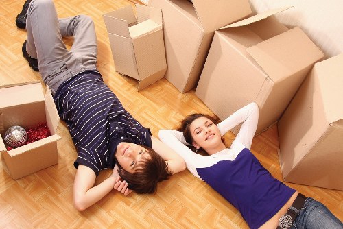 Packing boxes and furniture ready for removals in Brockley